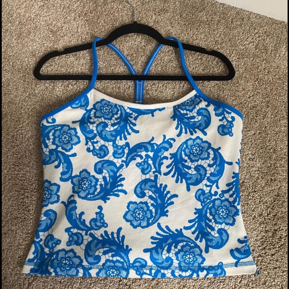 RARE Crop Lululemon Tank | porcelain beachy floral